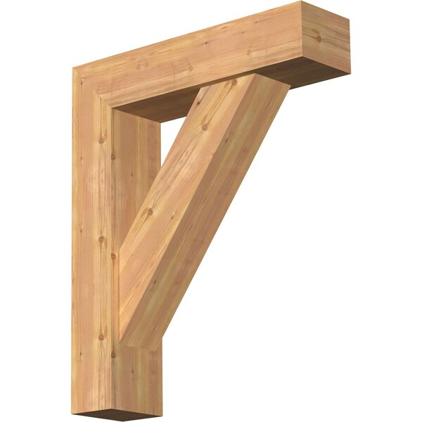 Ekena Millwork Traditional Block Smooth Bracket w/ Offset Brace, Western Red Cedar, 7 1/2"W x 30"D x 36"H BKT0806X30X36TRA05SWR - main